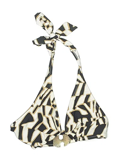 Pre-owned Trina Turk Swimsuit Top Gold Animal Print Pattern Swimwear