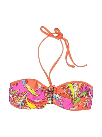 Pre-owned Trina Turk Swimsuit Top Orange Print Pattern Swimwear