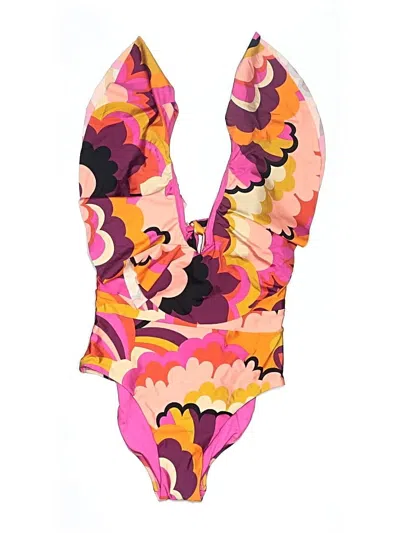 Trina Turk Swimsuit Top Pink Floral Pattern Swimwear