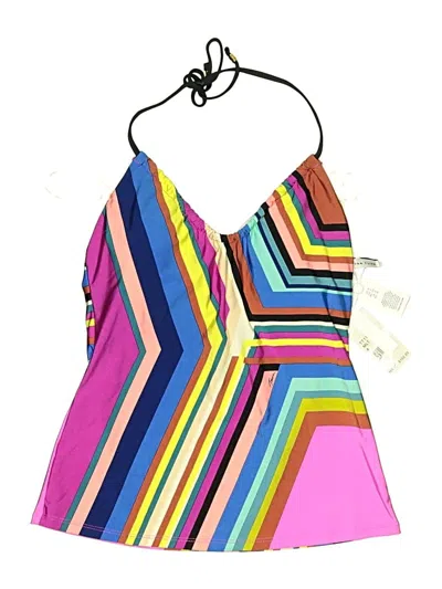 Trina Turk Swimsuit Top Pink Stripes Pattern Swimwear