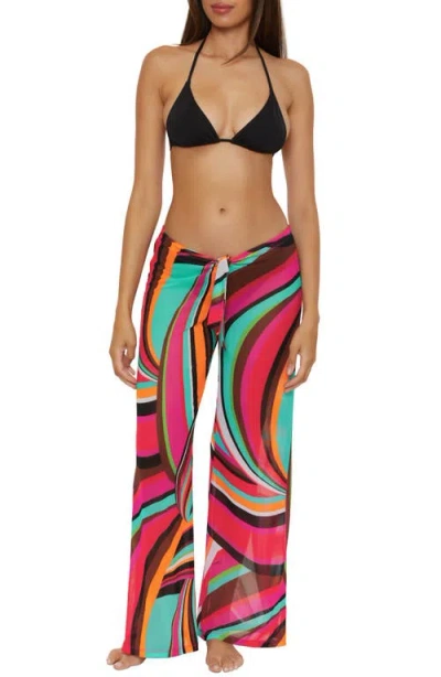 Trina Turk Swoop Mesh Cover-up Pants In Multi