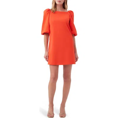 Trina Turk Symphone Puff Sleeve Shift Dress In Orange