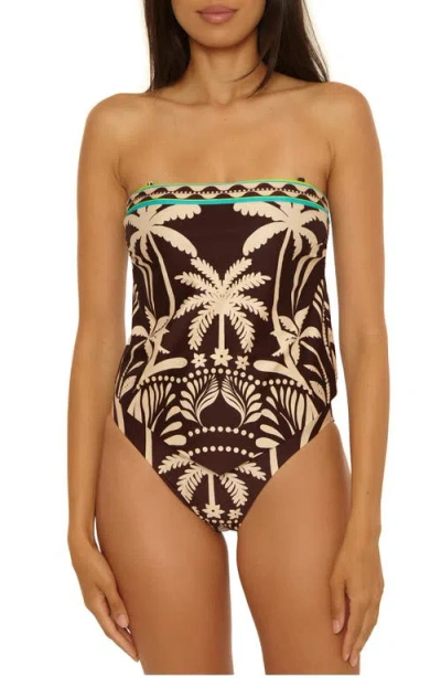 Trina Turk Syros Bandeau Tankini Top In Brown