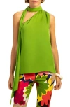 Trina Turk Tahquitz Cutout Sash Tie Top In Cacti