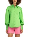 Trina Turk Blair Long Sleeve Top In Vert In Green