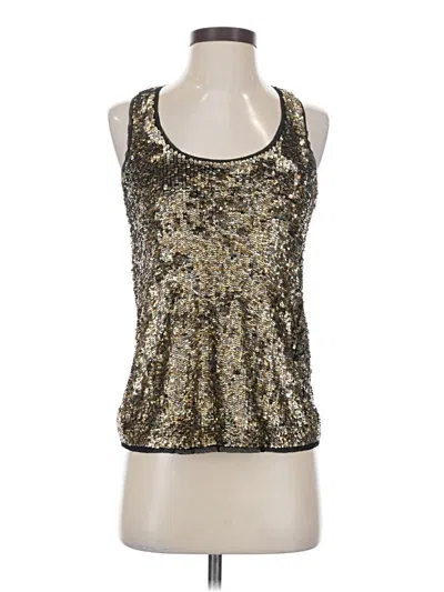 Pre-owned Trina Turk Tank Top Gold Halter Neckline Tops