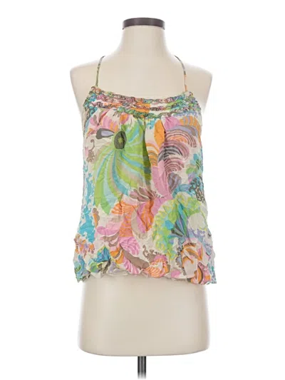 Pre-owned Trina Turk Tank Top Green Halter Neckline Tops