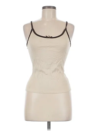 Pre-owned Trina Turk Tank Top Ivory Halter Neckline Tops
