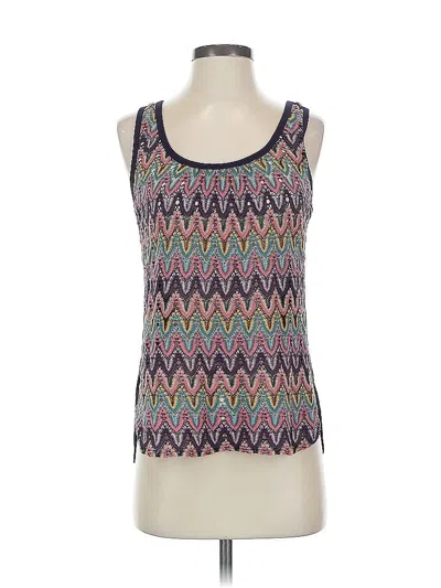 Pre-owned Trina Turk Tank Top Purple Square Neckline Tops