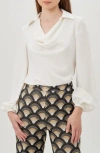 Trina Turk Tanoshi Cowl Neck Top In Winter White