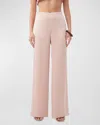 Trina Turk Tavia High-rise Wide-leg Satin Pants In Multi