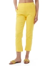 Trina Turk Textured Cotton Straight Leg Pop Pant In Lavandou Lemon
