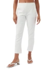 Trina Turk Textured Cotton Straight Leg Pop Pant In Whitewash