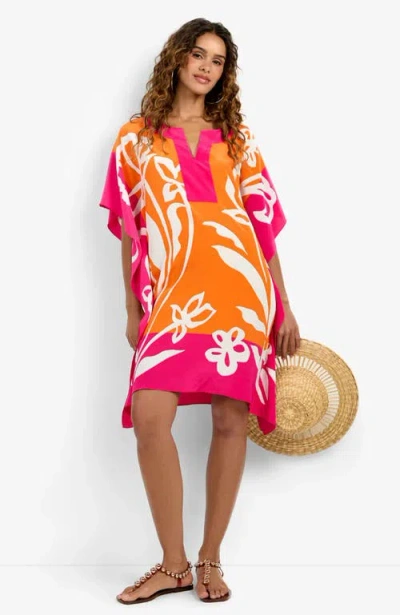 Trina Turk Theodora Caftan Dress In Orange