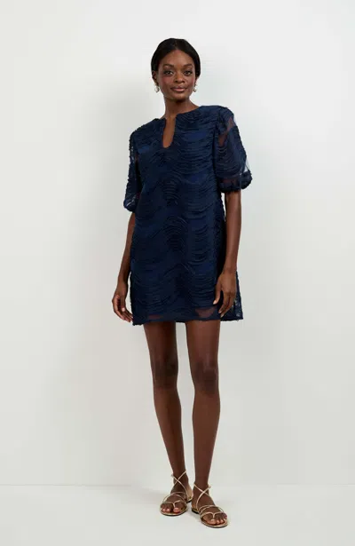 Trina Turk Torchino Organza Mini Dress In Blue
