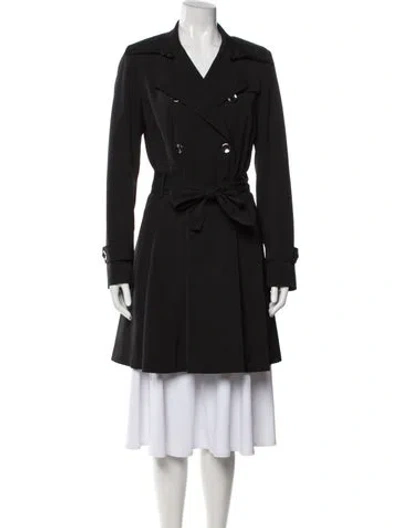 Pre-owned Trina Turk Trench Coat In Blue