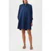 Trina Turk Tulla Oversize Long Sleeve Organic Cotton Shirtdress In Black