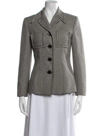 Pre-owned Trina Turk Tweed Pattern Blazer In Multi