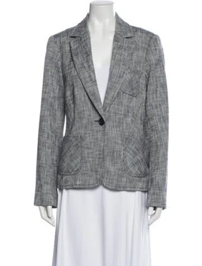 Pre-owned Trina Turk Tweed Pattern Blazer W/ Tags In Gray