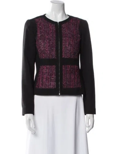 Pre-owned Trina Turk Tweed Pattern Evening Jacket In Multi