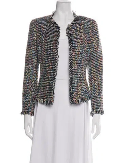 Pre-owned Trina Turk Tweed Pattern Evening Jacket In Multi