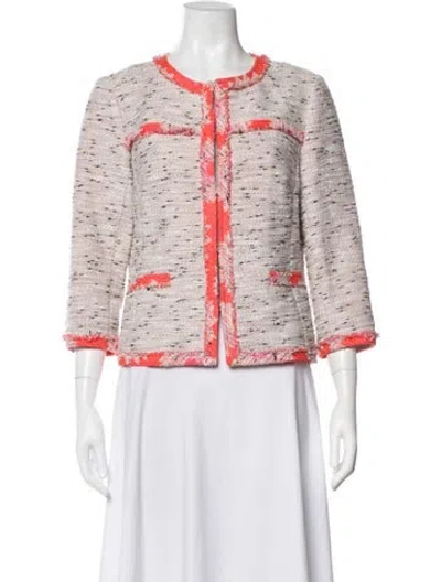 Pre-owned Trina Turk Tweed Pattern Jacket In Multicolor