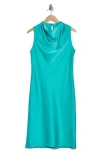 Trina Turk Ulani Cowl Neck Sleeveless Shift Dress In Blue