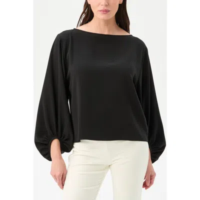 Trina Turk Ursa 2 Boat Neck Top In Black