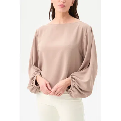 Trina Turk Ursa 2 Boat Neck Top In Neutral