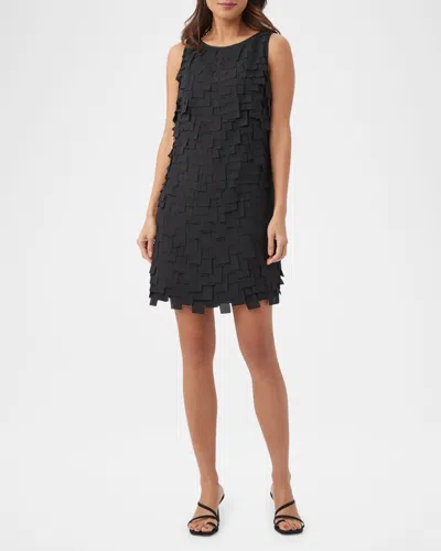 Trina Turk Valdis Sleeveless Fringed Mini Dress In Black