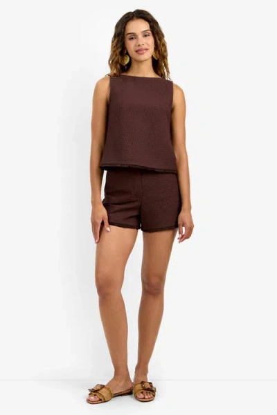 Trina Turk Valera Fringe Short In Brown