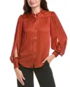 Trina Turk Valin Silk-blend Top In Brown