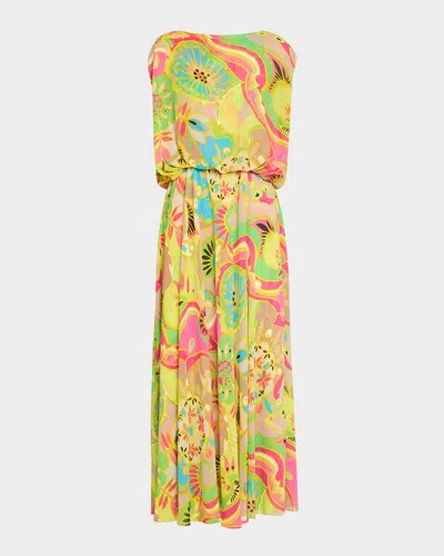 Trina Turk Vantage Floral-print Georgette Maxi Dress In Multi