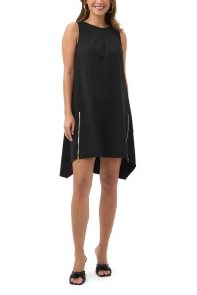 Trina Turk Vantis Asymmetrical Hem Ponte Dress In Black