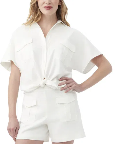 Trina Turk Vara Linen-blend Top In White