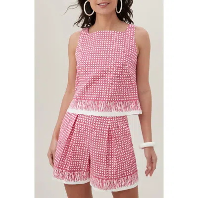 Trina Turk Venya Shell In Passion Pink/ Whitewash