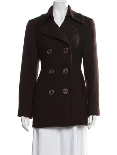 Pre-owned Trina Turk Virgin Wool Blazer In Brown
