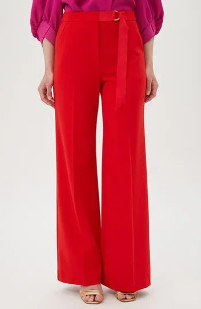 Trina Turk Wasabi 2 Wide Leg Pants In Reina Red