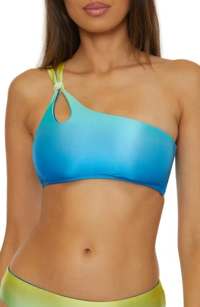 Trina Turk West Palm One-shoulder Bikini Top In Blue Multi