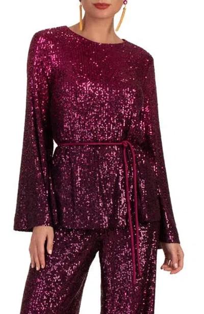 Trina Turk West Top In Festive Fuchsia Plum