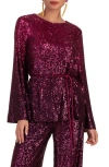 Trina Turk West Top In Festive Fuchsia/plum