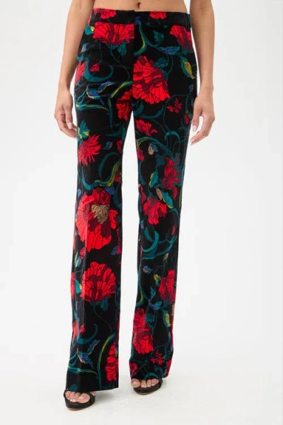 Trina Turk Westport Printed Velvet Wide Leg Pant In Multi