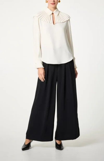 Trina Turk Windmill Pleated Top In White