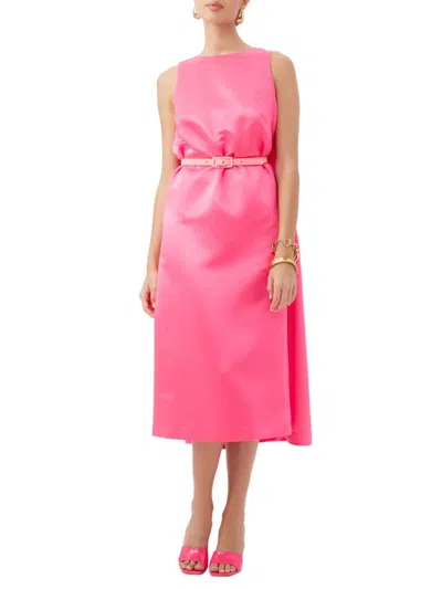 Trina Turk Women's Baroness Satin Cape Midi-dress In Pink Paradise