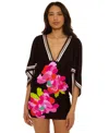 Trina Turk Women's Bougainvillea V-neck Swim Tunic Cover-up In Animal Print