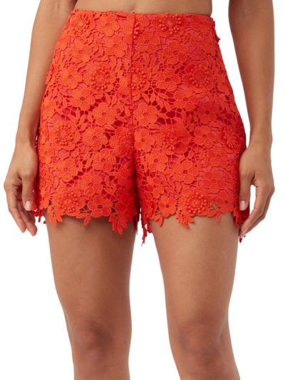 Trina Turk Women's Brightness Lace Shorts In Reef Red