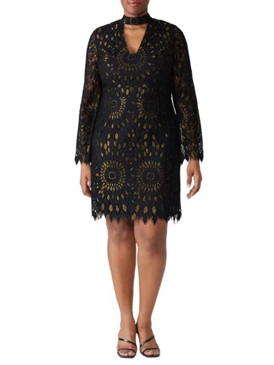 Trina Turk Women's Central Lace Shift Dress In Black