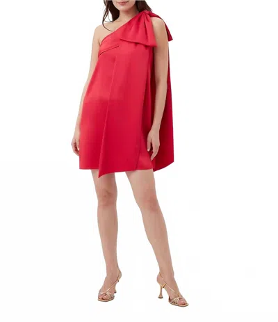 Trina Turk C'est One Shoulder Satin Dress In Cannes Coral