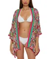 Trina Turk Women's Hawaiian Garden-print Open-front Tunic Cover-up In Multi