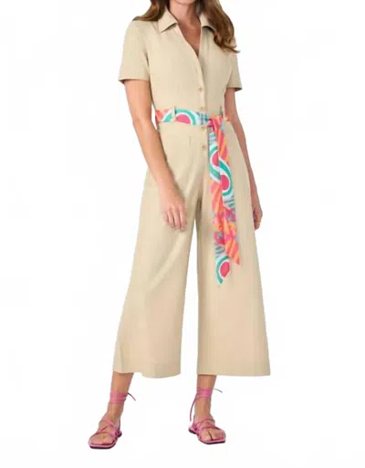 Trina Turk Women's J Adore Jumpsuit In Biarritz Beige In Gray